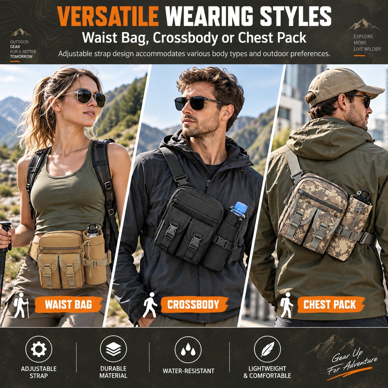 Sac banane tactique multifonct - Hiking Backpack Waterproof avis et prix